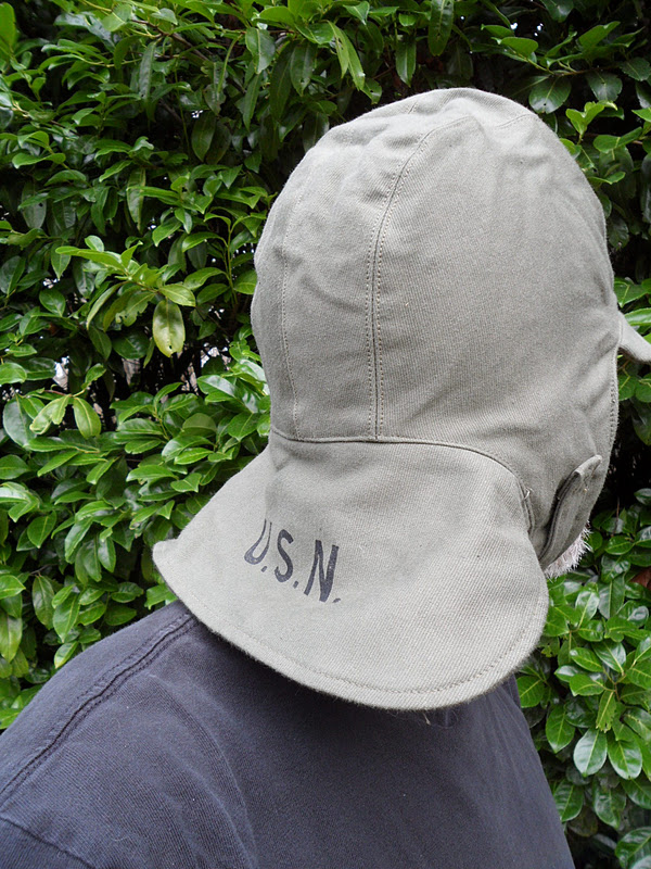 Four Bees: US Navy Foul Weather Hat, WW2, Helmet, Winter, N-1